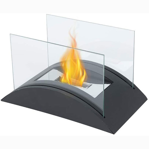 JHY DESIGN Metal BioEthanol Outdoor Tabletop Fireplace with Flame